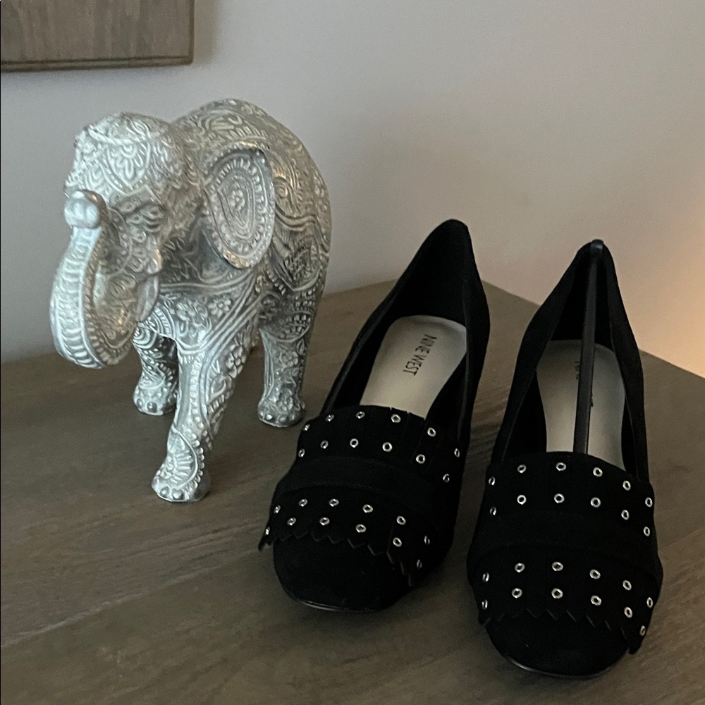 Nine West Black Studded Flats